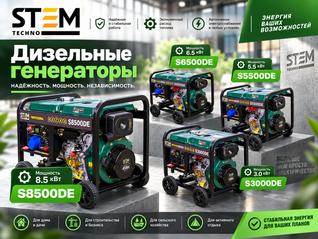 Дизельные генераторы Stem Techno