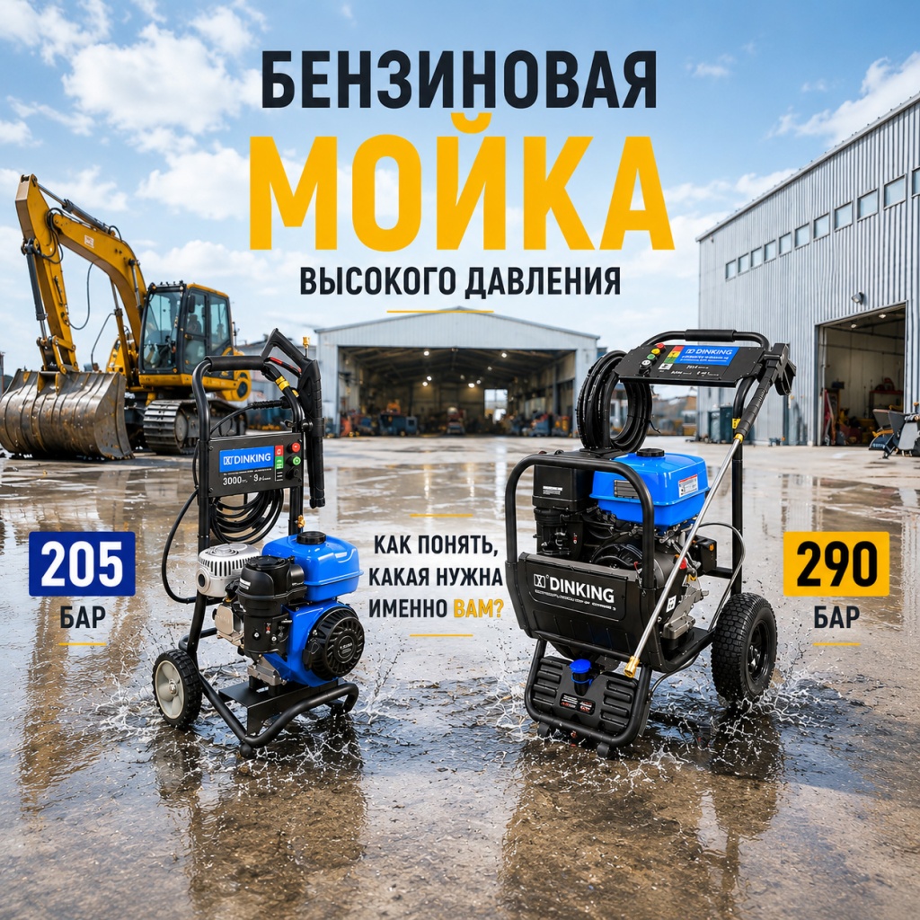 Бензиновая мойка высокого давления 205 и 290 бар. Как понять, какая нужна именно вам?